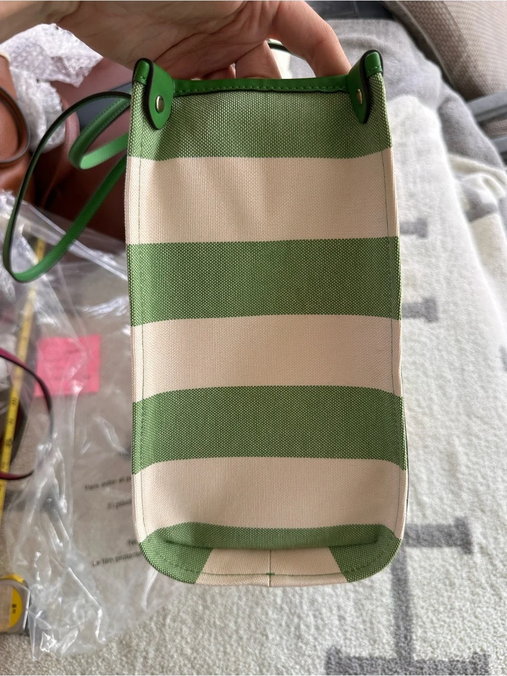 Kate Spade Market Cabana Striped Green & White Tote